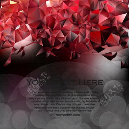 抽象红黑多边形三角背景设计