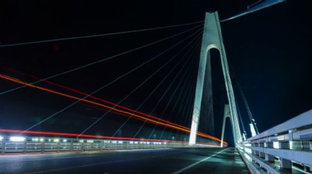 辽河大桥夜色图片