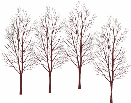 秋冬季的树ai矢量图