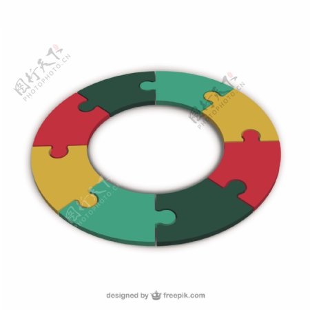 拼图块制作一个圆圈