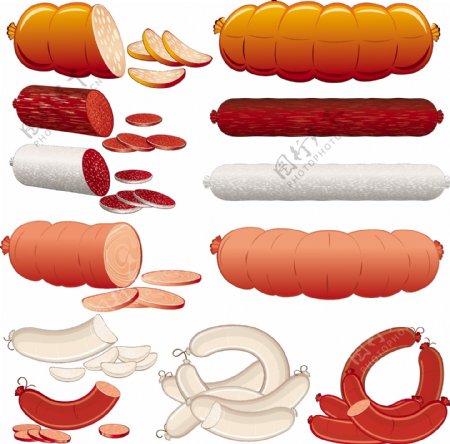肉类香肠矢量图