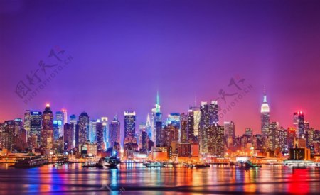 夜海城市city背景设计素材图片下载桌面壁纸