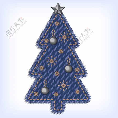 蓝色圣诞树图案