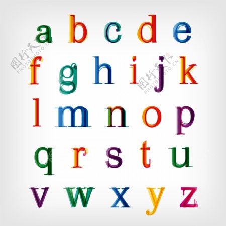 彩色英语字母