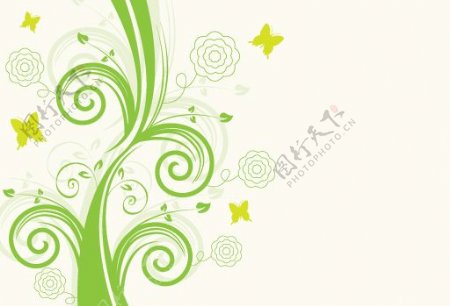 绿色花纹藤蔓