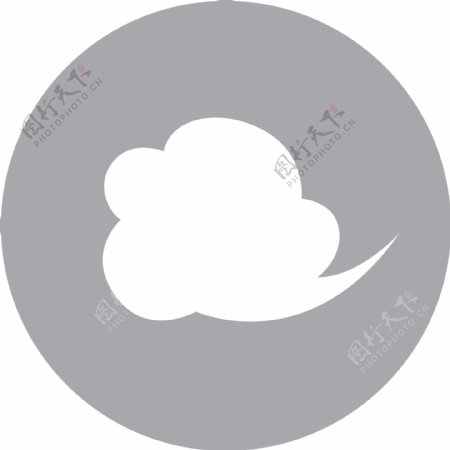 灰色背景云朵图标