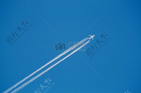 蓝天中的飞机