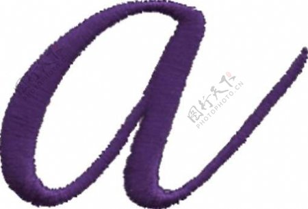 绣花文字英文色彩紫色免费素材