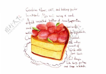 位图色彩黄色红色草莓蛋糕免费素材