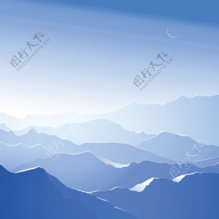 蓝天雪山风景