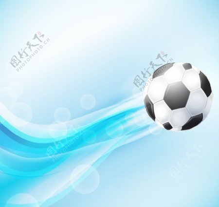 动感蓝色曲线和足球