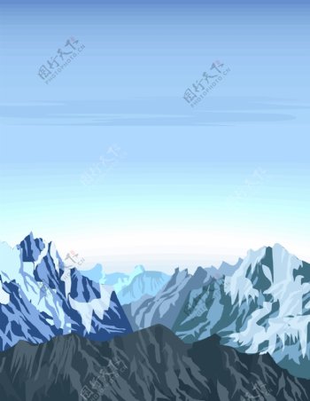山上的雪风景