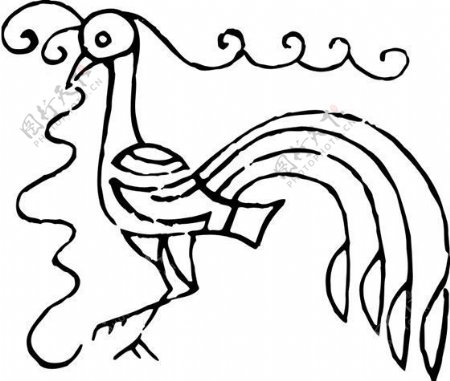 凤凰凤纹图案鸟类装饰图案矢量素材CDR格式0082