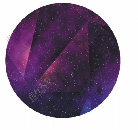 紫色背景星空圆形款