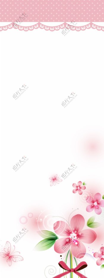 精美简约粉色花朵展板背景