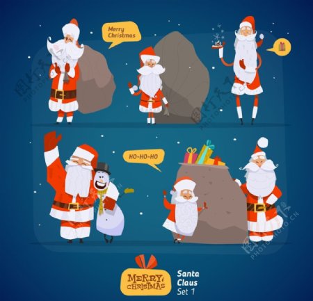 圣诞老人拖着大礼包