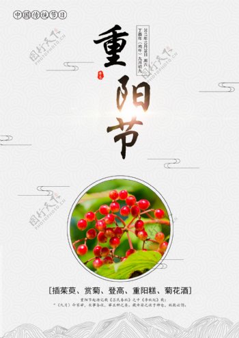 重阳节中国传统节日简约海报