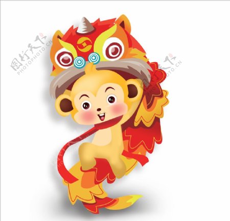 春节猴子舞狮