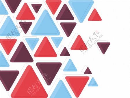 平面彩色三角形抽象背景小册子传单或演示设计矢量插图