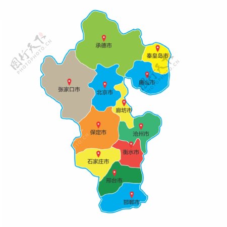河北省区域矢量地图素材