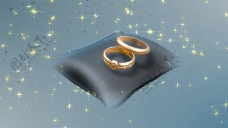 高贵豪华金色结婚戒指
