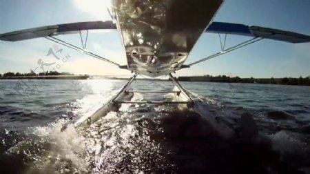 飞机水上飞行视频素材
