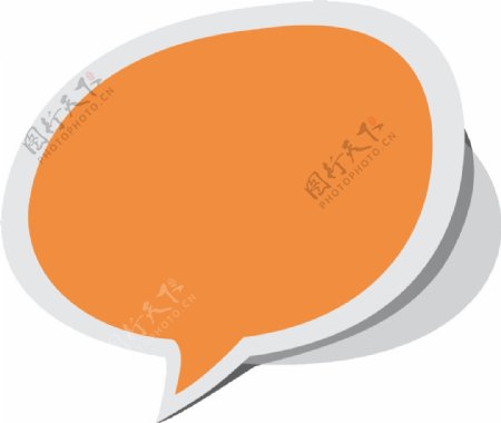 橙色对话气泡免抠png透明图层素材