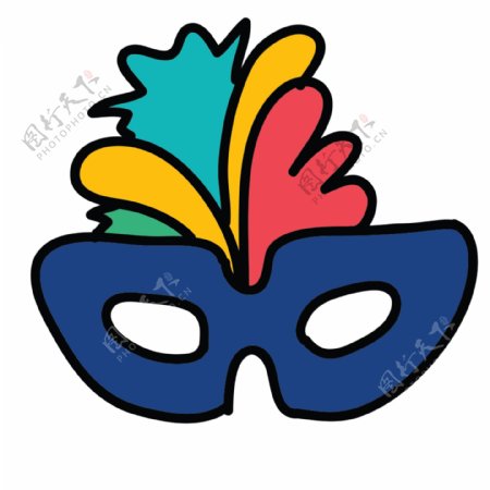 网页UI羽毛面具icon图标