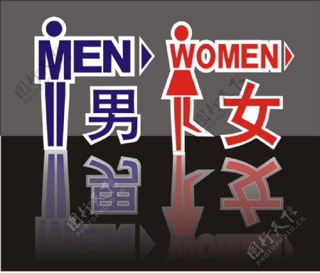 男女厕所卫生间指引标识