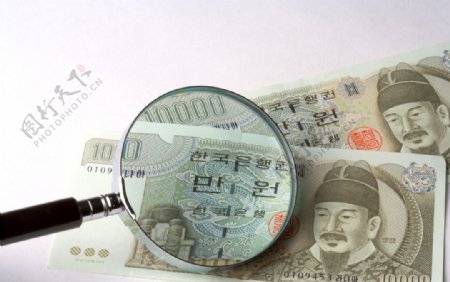 韩国货币放大镜