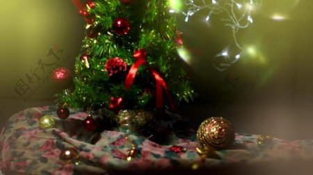 唯美圣诞树装饰动态视频素材