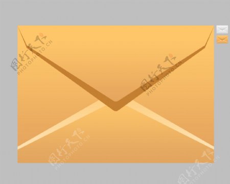 黄色的邮箱邮件icon图标设计