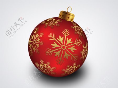 红色圣诞球装饰元素图标设计