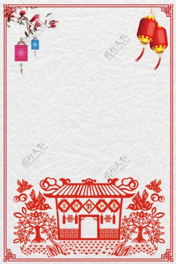 中国风古典剪纸背景