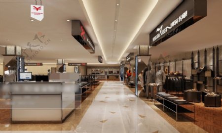 现代时尚商业走廊3D模型