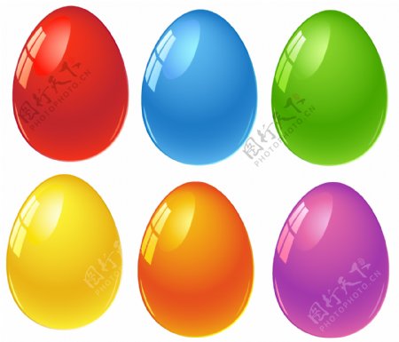 各种颜色彩蛋免抠png透明图层素材