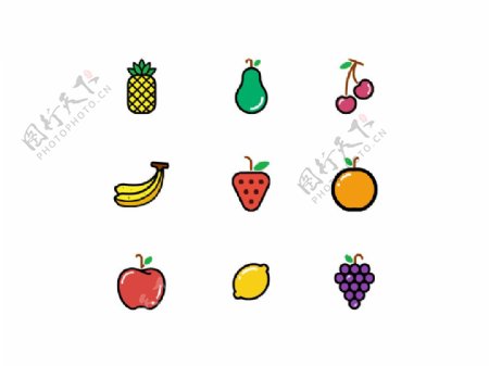 彩色水果icon图标Sketch素材