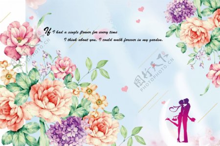 浪漫情人节花卉海报设计