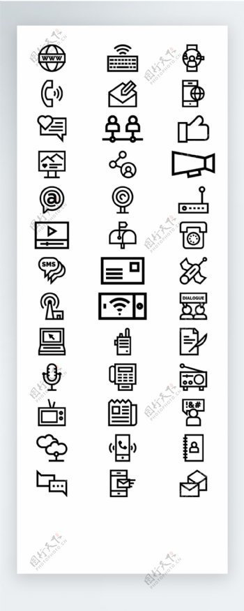 线性通讯工作生活图标矢量AI素材icon