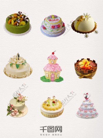 生日蛋糕元素装饰图案