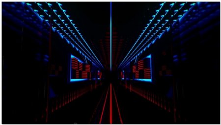 红指示灯前进的隧道视频素材