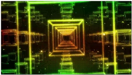 绿色粒子光线隧道视频素材