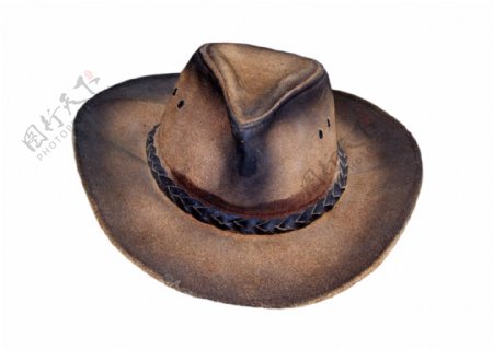 一顶西部牛仔帽子装饰保护时尚