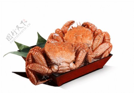 一盒美味的海鲜螃蟹素材美食