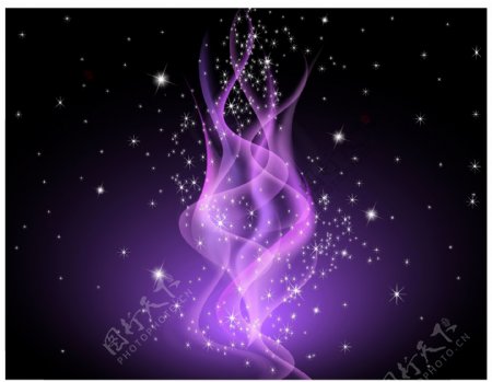 紫色星星光线矢量素材