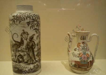 欧洲绘中国风格图案花瓶