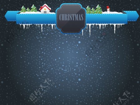 矢量质感雪景圣诞节背景素材
