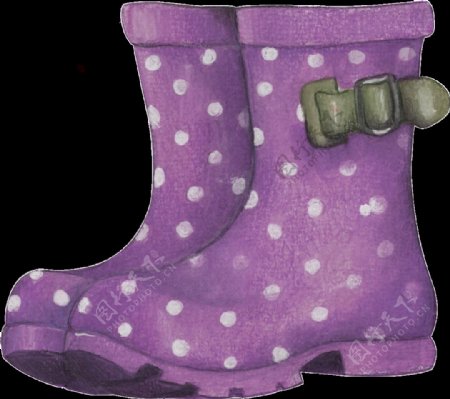 紫色靴子透明素材