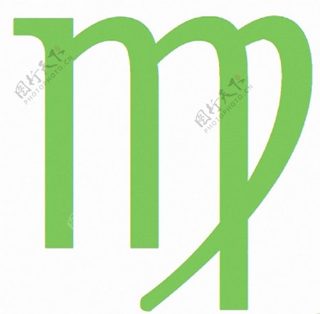 绿色处女座符号免抠png透明图层素材