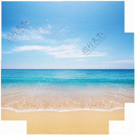 圆形沙滩大海背景免抠png透明素材
